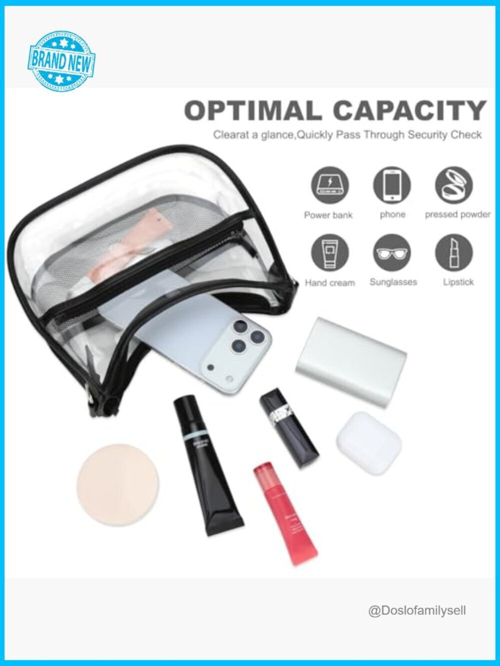Clear Crossbody Bag for Stadium Events Transparent PVC Underarm Bag with - Picture 5 of 7
